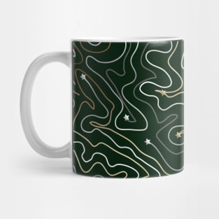 Gold line night star pattern Mug